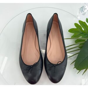 J. Crew Factory Classic Black Leather Flats